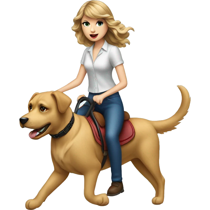 taylor swift riding a dog emoji