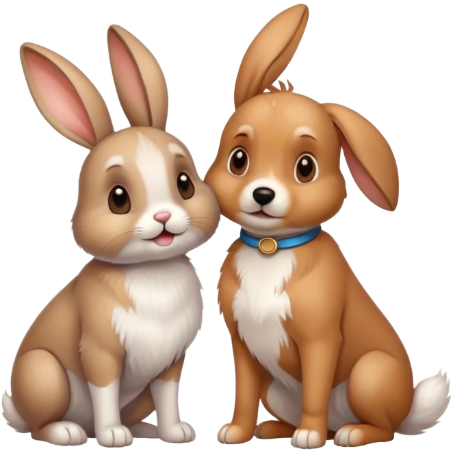 Rabbit and dog emoji
