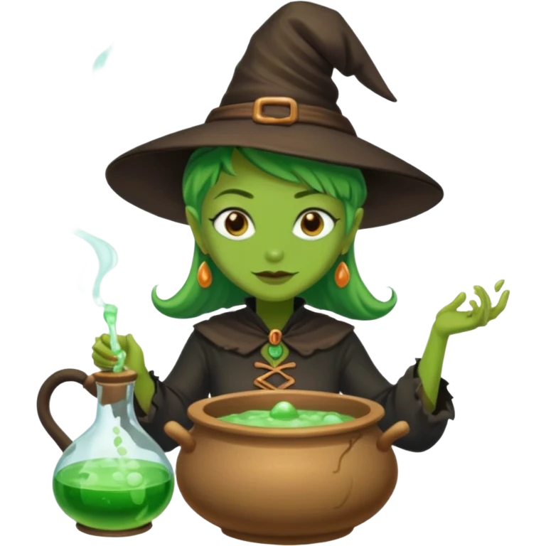 green witch cooking potion emoji