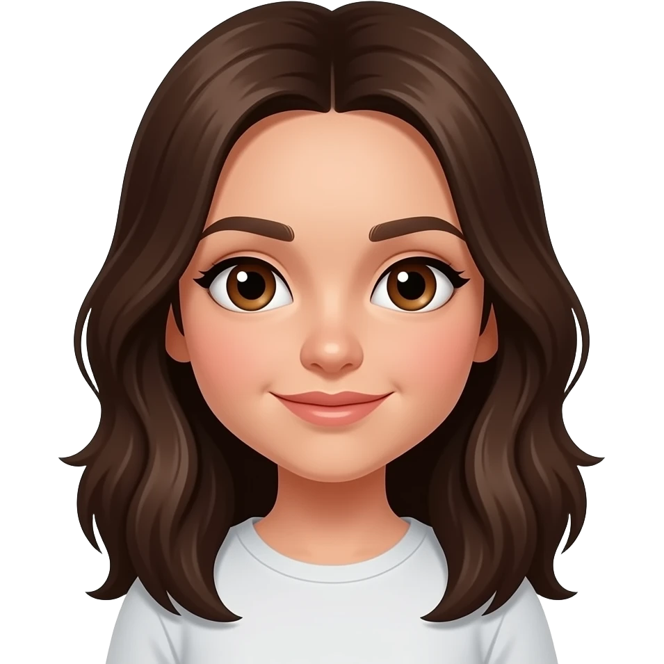 Brunette girl with brown eyes emoji