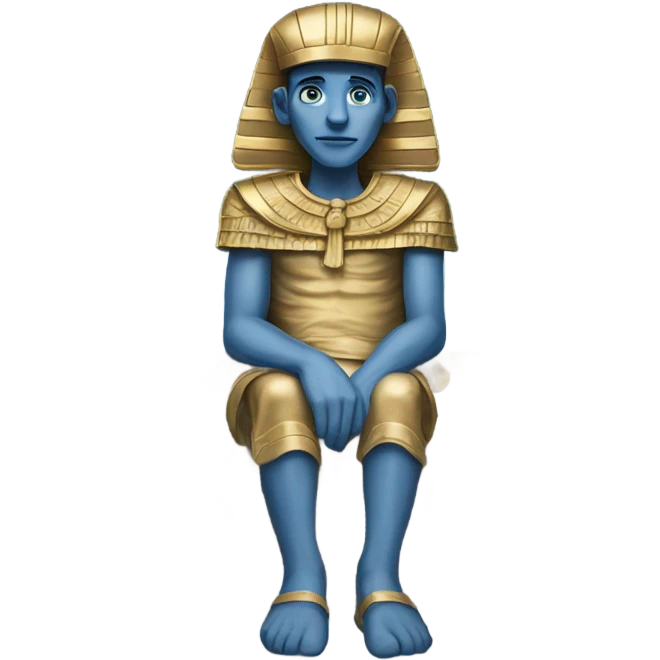 sarcophagus gold blue white black , full body  emoji
