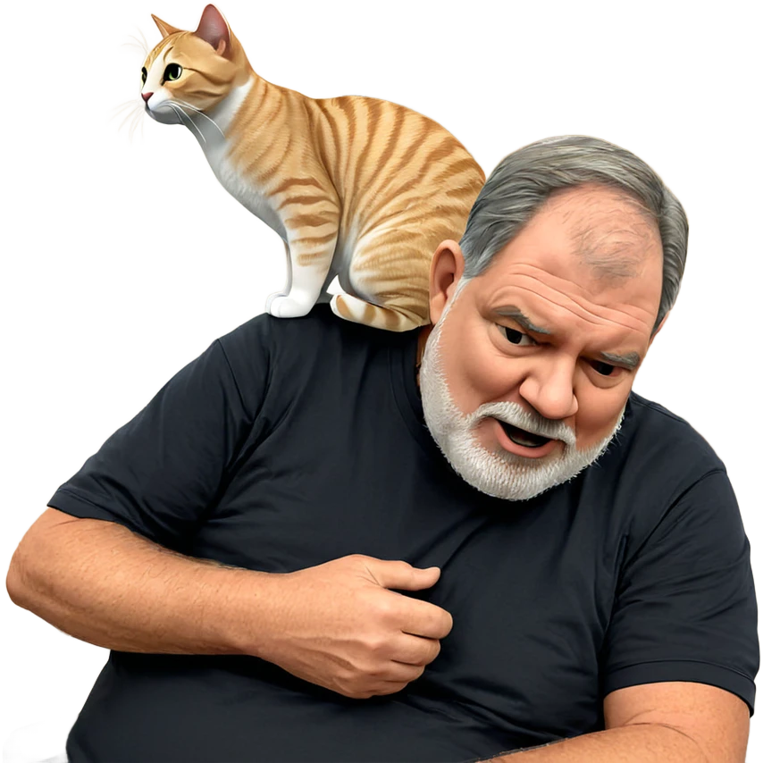 old man with cat indoors emoji