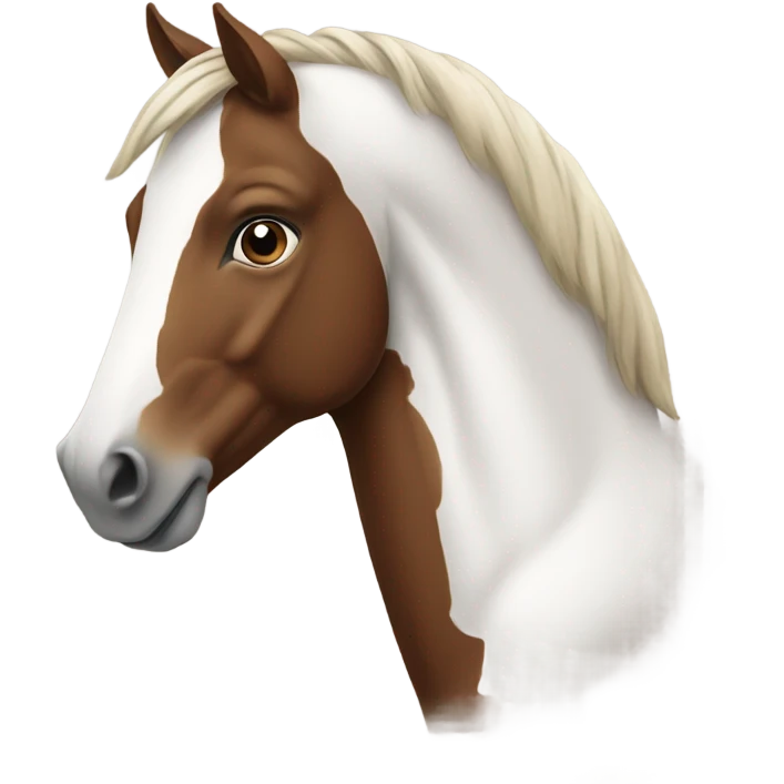 Brown and white horse emoji
