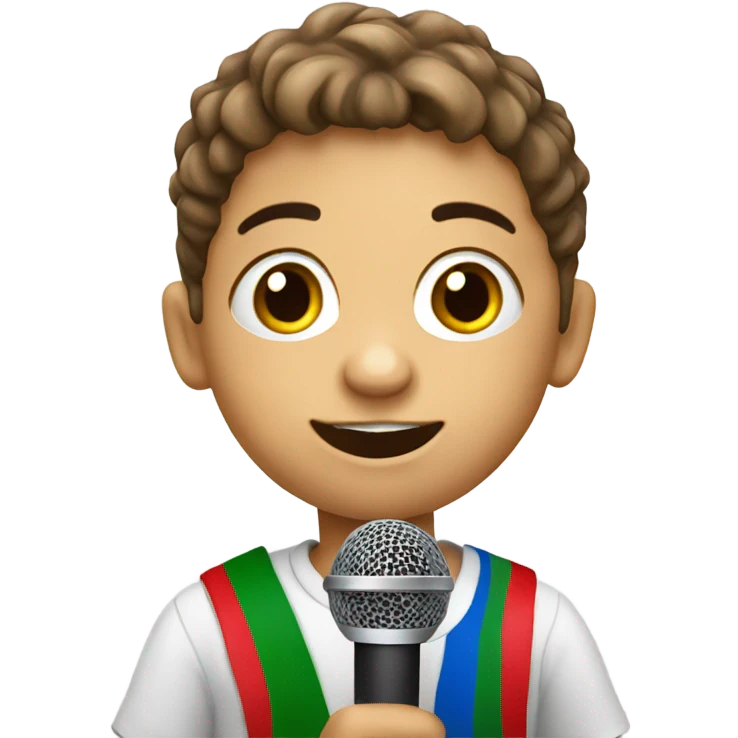 Italian Special education kid with a microphone emoji