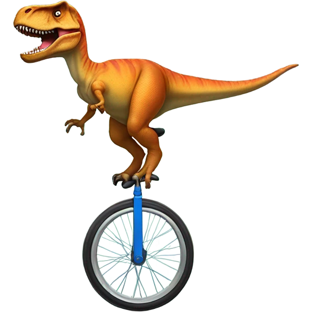 T rex on a unicycle  emoji