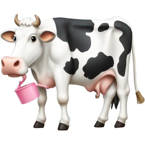 A cow being milked  emoji