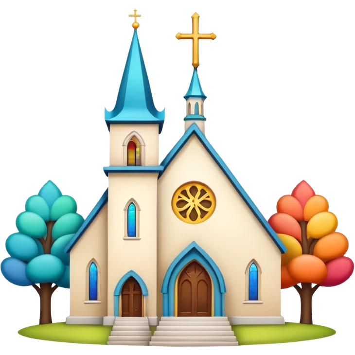 A whimsical church emoji
