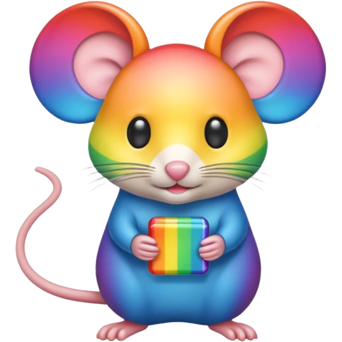 rainbow colored mouse emoji