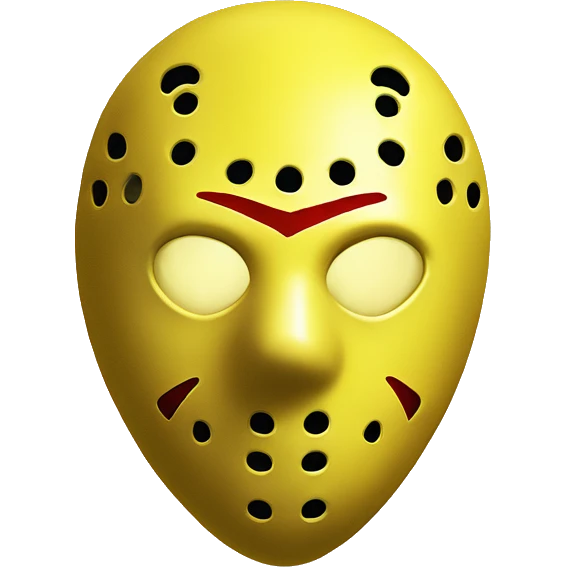 Yellow heart with yellow Jason voorhees mask  emoji