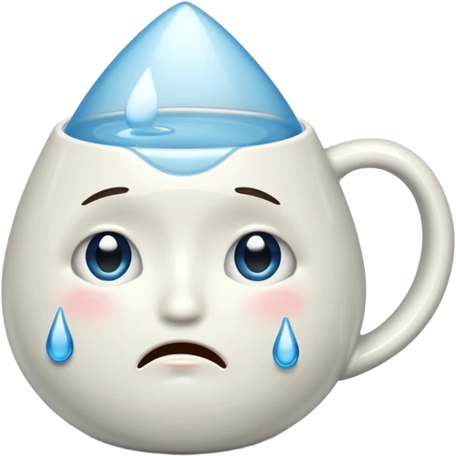 crying cup emoji, big teardrop, sad face emoji