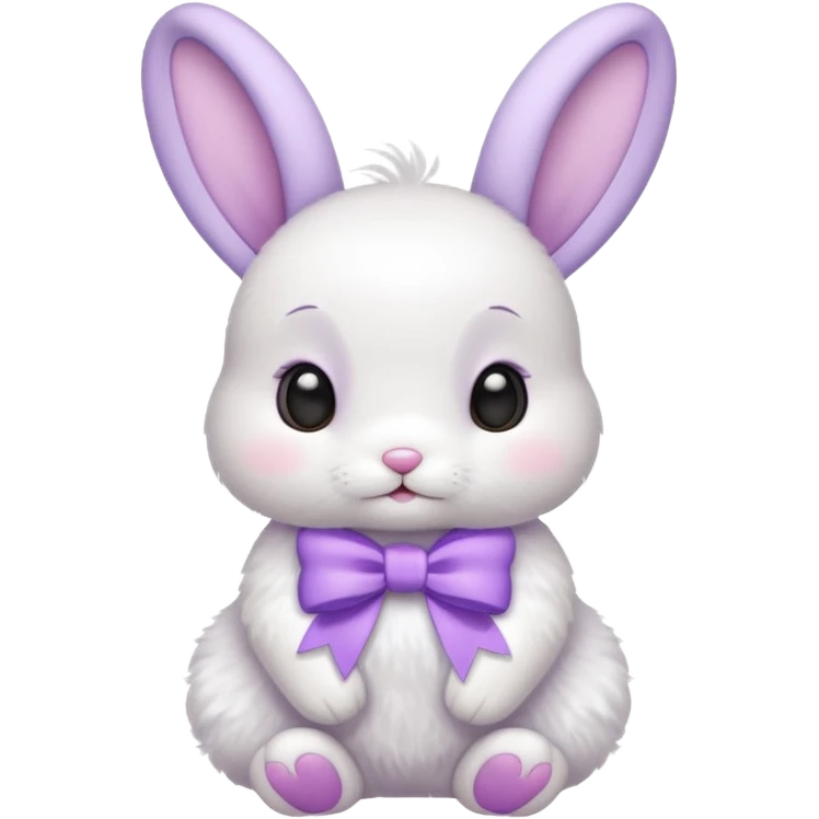 Baby bunny with a lilac bow emoji