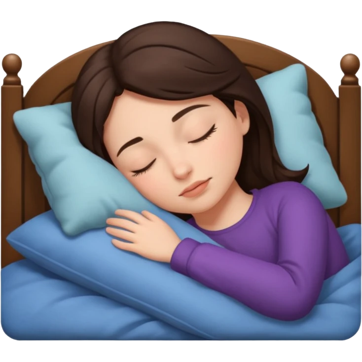Brunette girl sleeping emoji