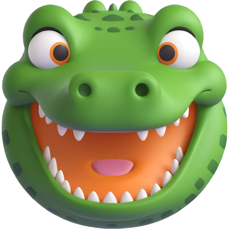 crocodile face, smiling emoji