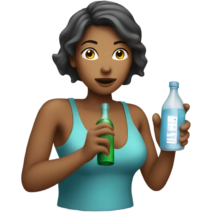 Female blowing in a bottle emoji