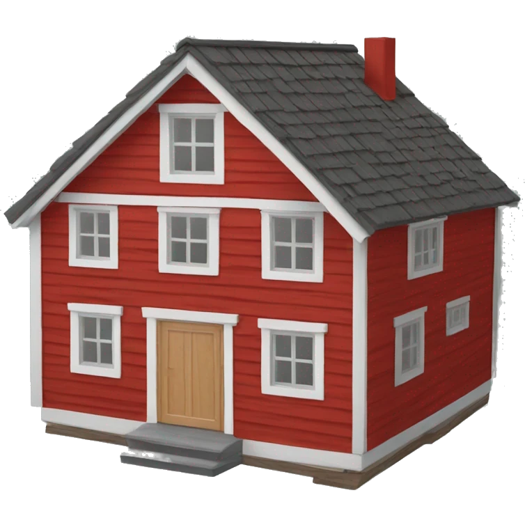 Red swedish wood house  emoji