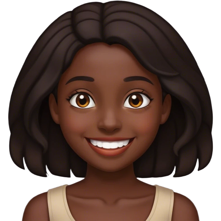Very very dark girl smiling  emoji