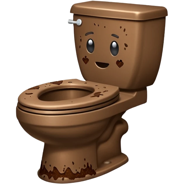 Skibidi toilet covered in poo emoji