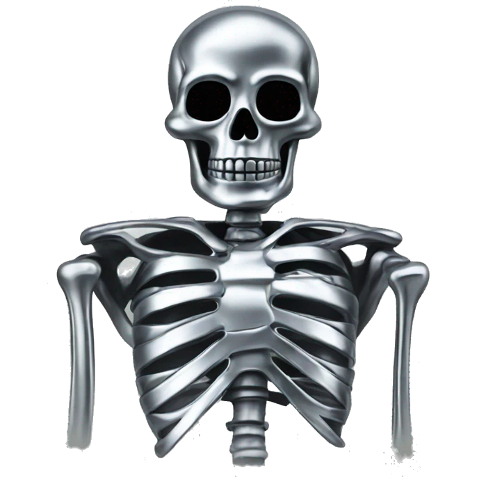Skeleton made out of chrome  emoji