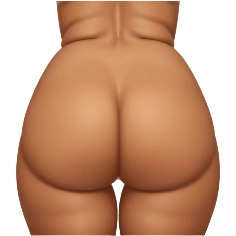 woman facing away from camera, big-round buttcheeks, butt-completely out and showing, plump juicy buttcheeks, woman without clothes, womans full back profile, butt oiled up emoji