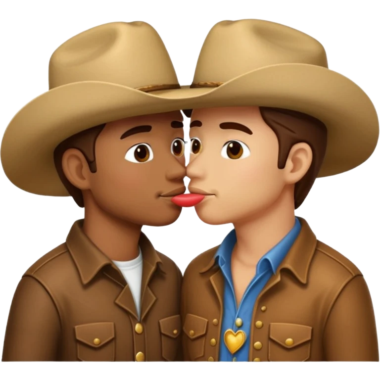 two cowboy emojis kissing emoji