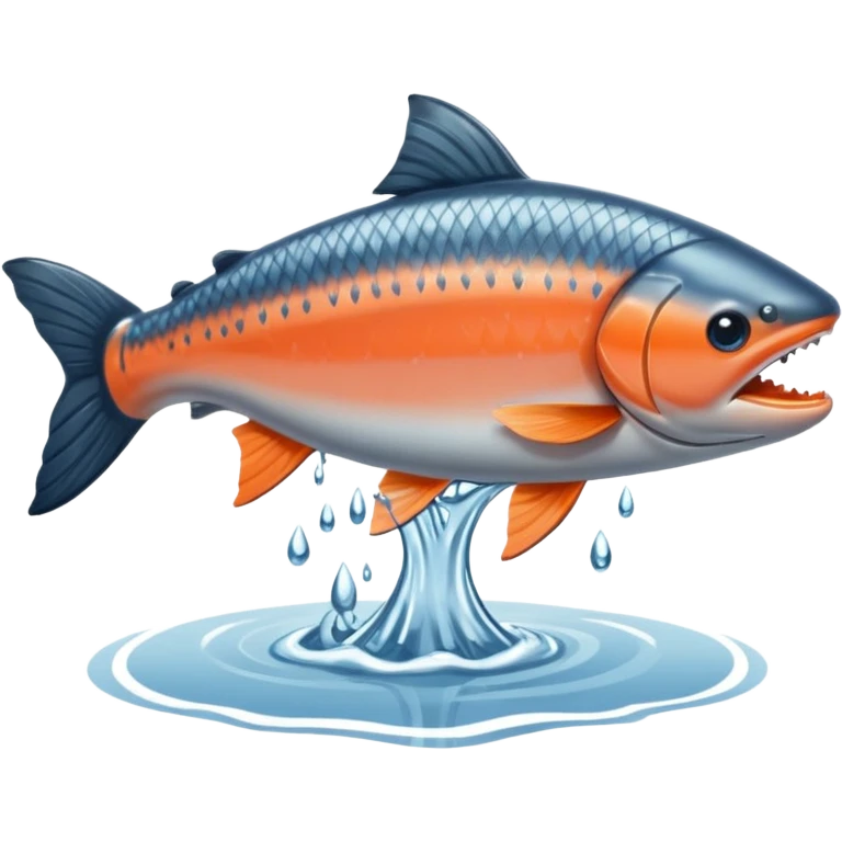 a salmon flopping out of water, make it so its on land flopping around emoji