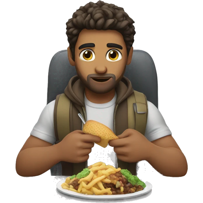 Logan eating food emoji