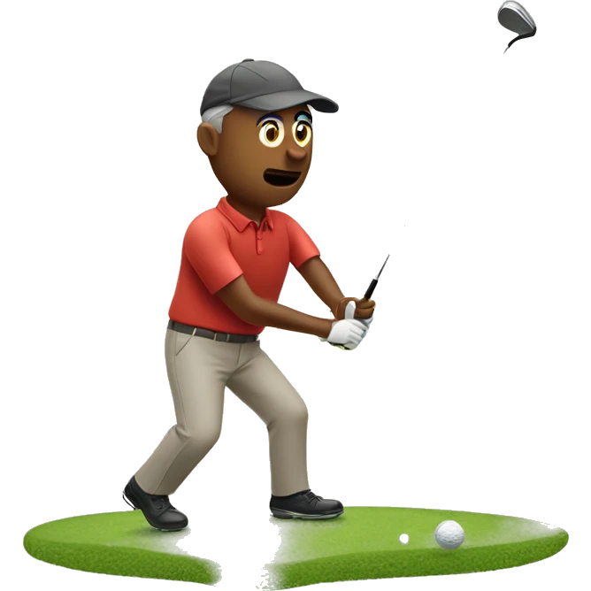 Man golfing with ball trail emoji