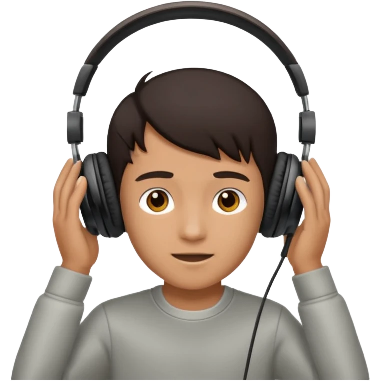 a boy taking off his headphones emoji