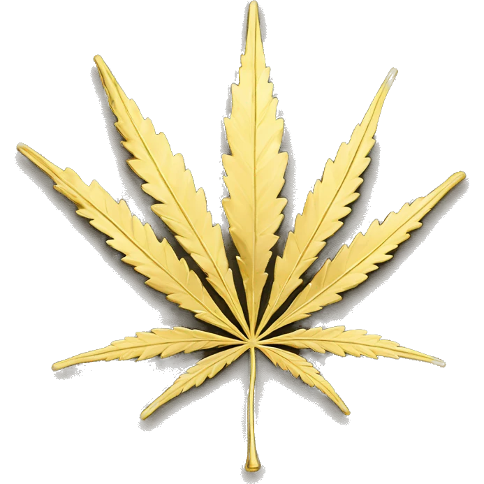 a gold cannabis leaf emoji