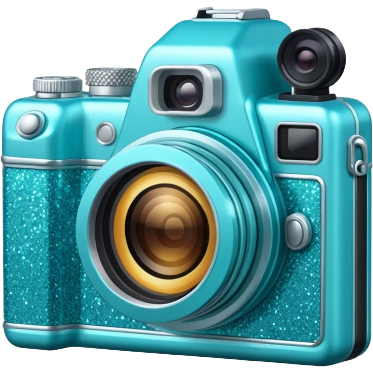 glitter cian câmera emoji