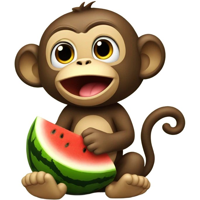 monkey with watermelon  emoji