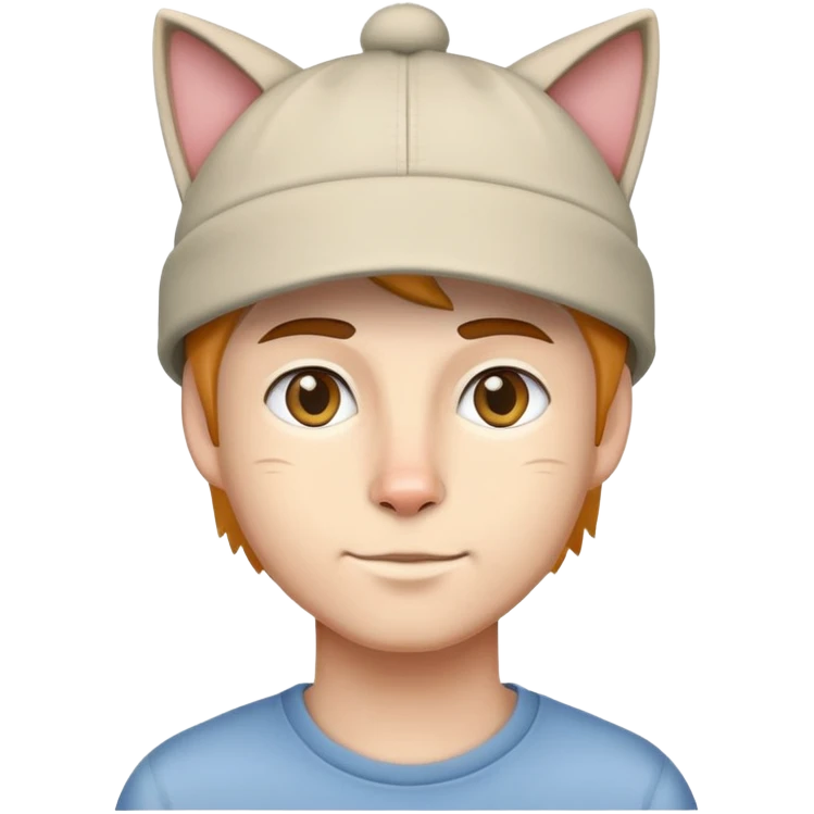 man head using cat cap emoji