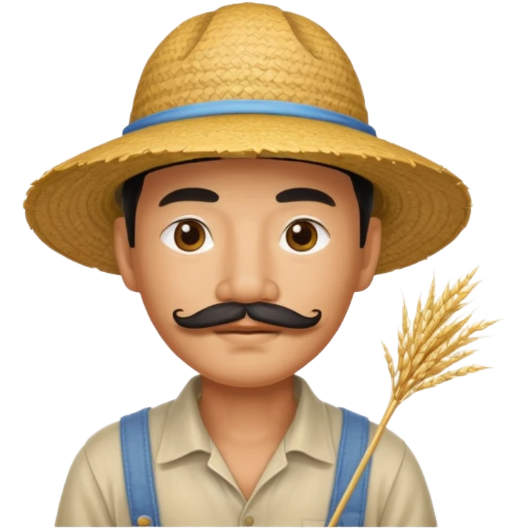rice farmer with a chinese mustache emoji