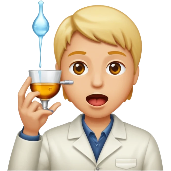 Pouring a shot of liquor in someone’s mouth emoji