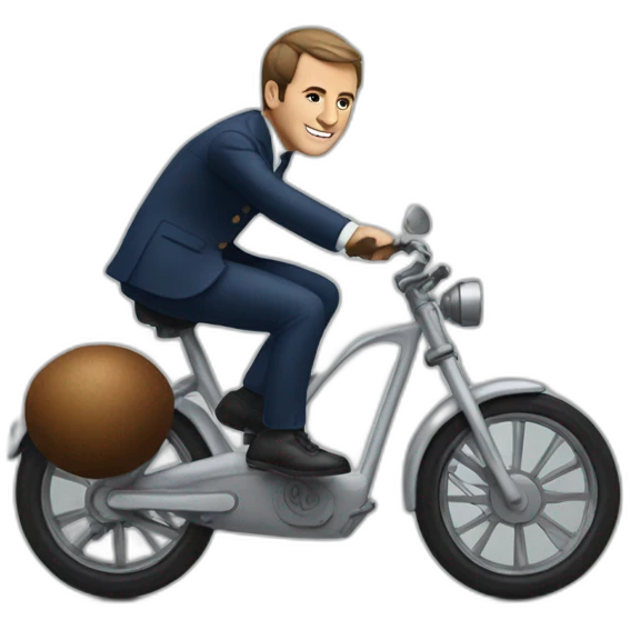 Macron riding a bike emoji