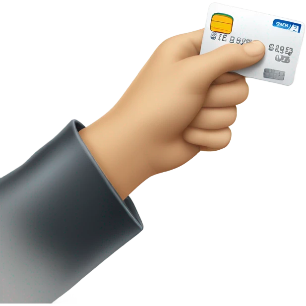 white hand with credit card emoji