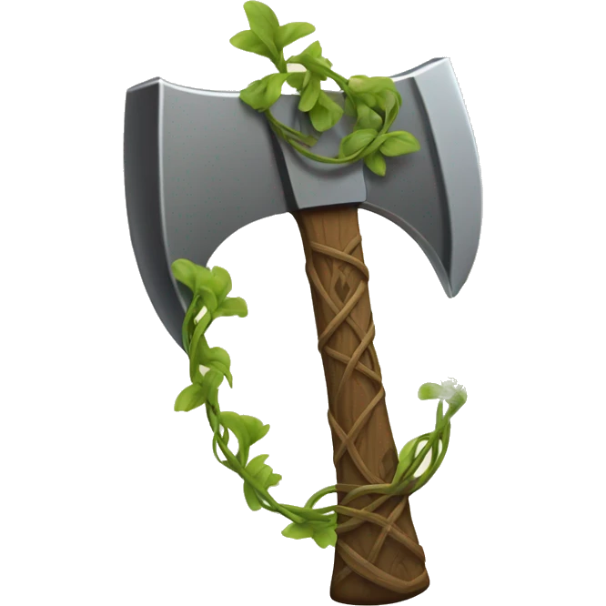 Great axe entwined with vines emoji