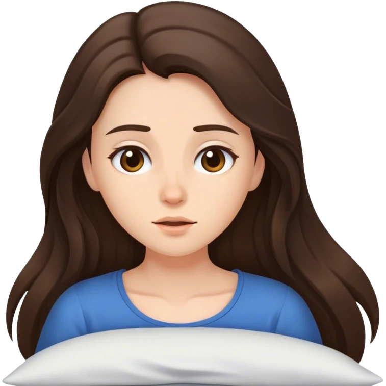 brunette girl waking up longhair 1 girl only emoji