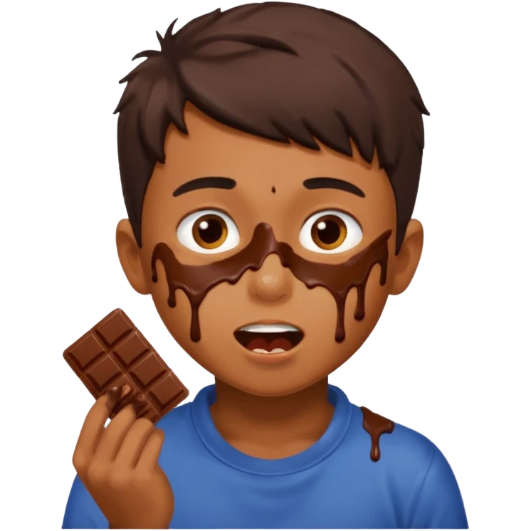 boy eating chocolate emoji