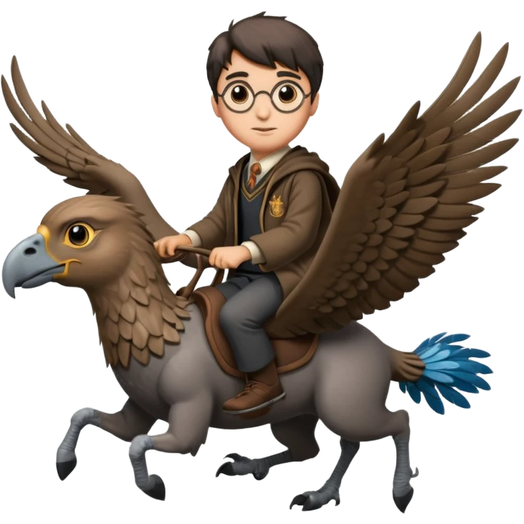 harry potter riding buckbeak emoji