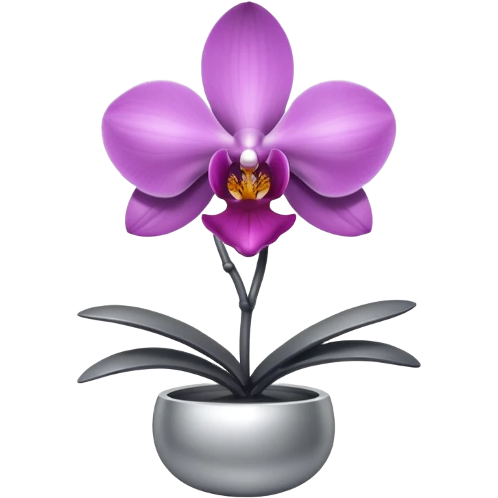 metallic chrome minimalistic gray orchid emoji