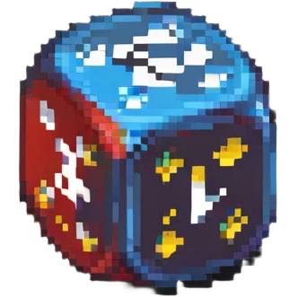 Classic gaming dice with numbers emoji