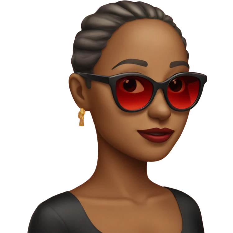 Rich girl wearing red sunglasses  emoji