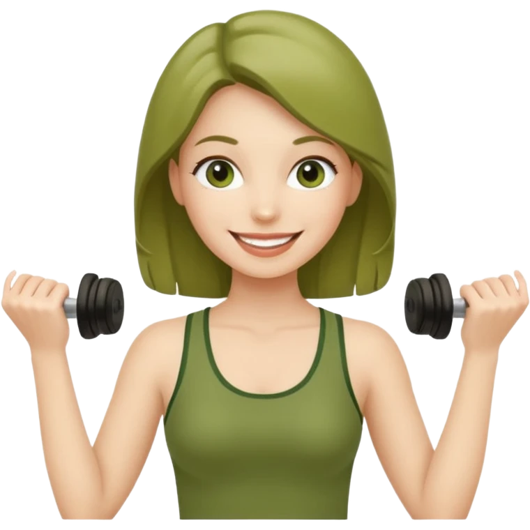 pilates girl in green olive set emoji