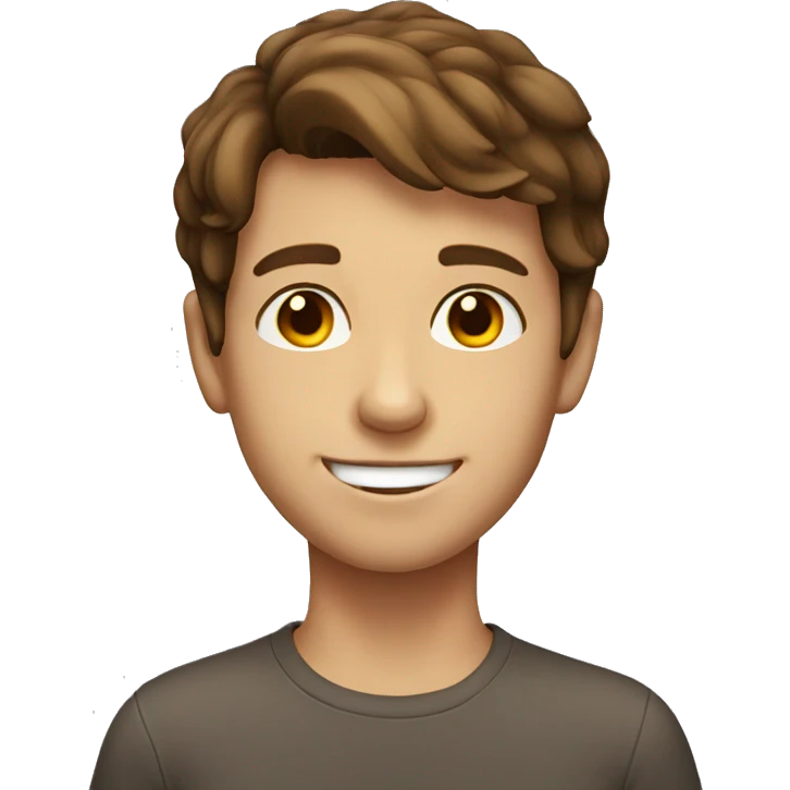 Brown haired smiling boy emoji
