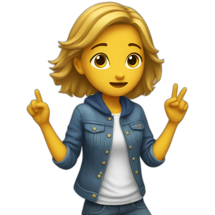 Une fille qui dab emoji