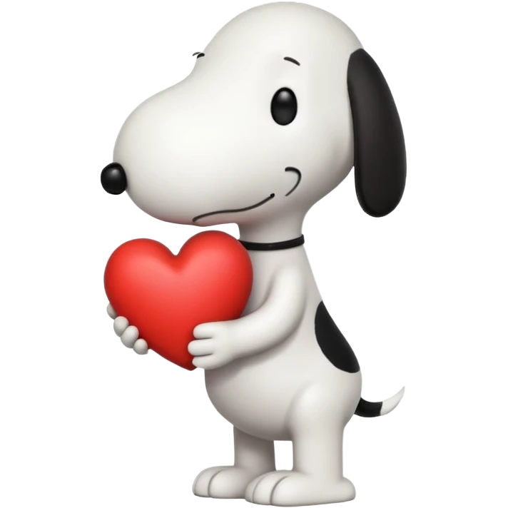 Snoopy holding heart  emoji
