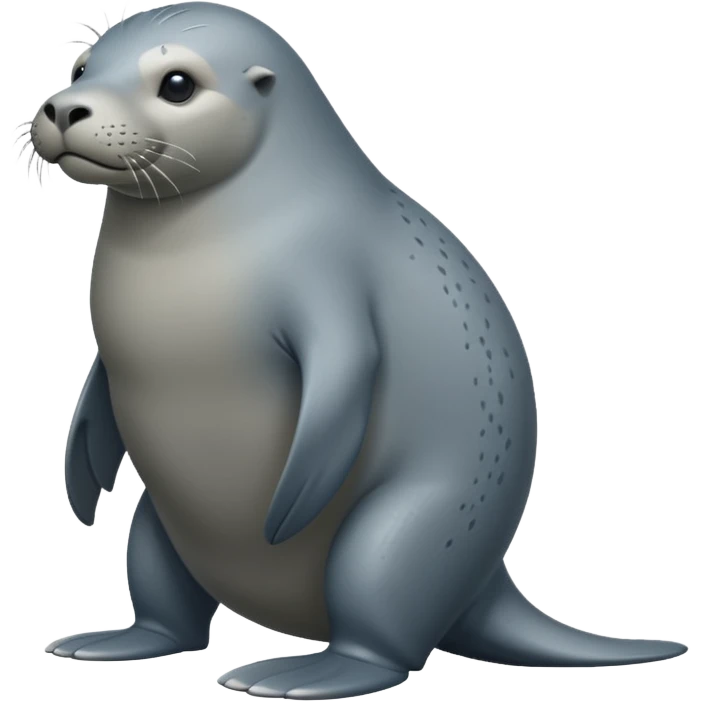 scary grey sea lion full body emoji