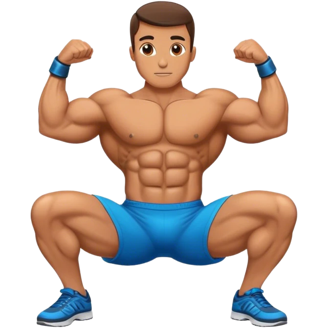 bodybuilder laying down abs exercise emoji