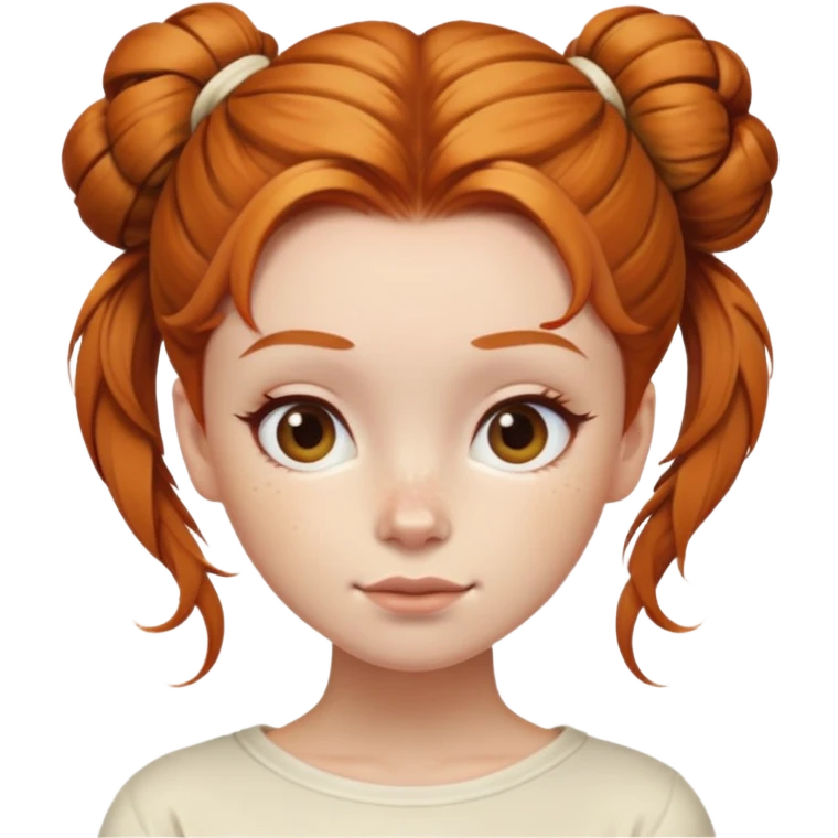 Ginger girl messy bun cream top emoji